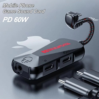 PLEXTONE GS1 earphone typec adapter Three-in-one Game Phone Sound Card Hi-Res-level Sound Quality Charging Adapter