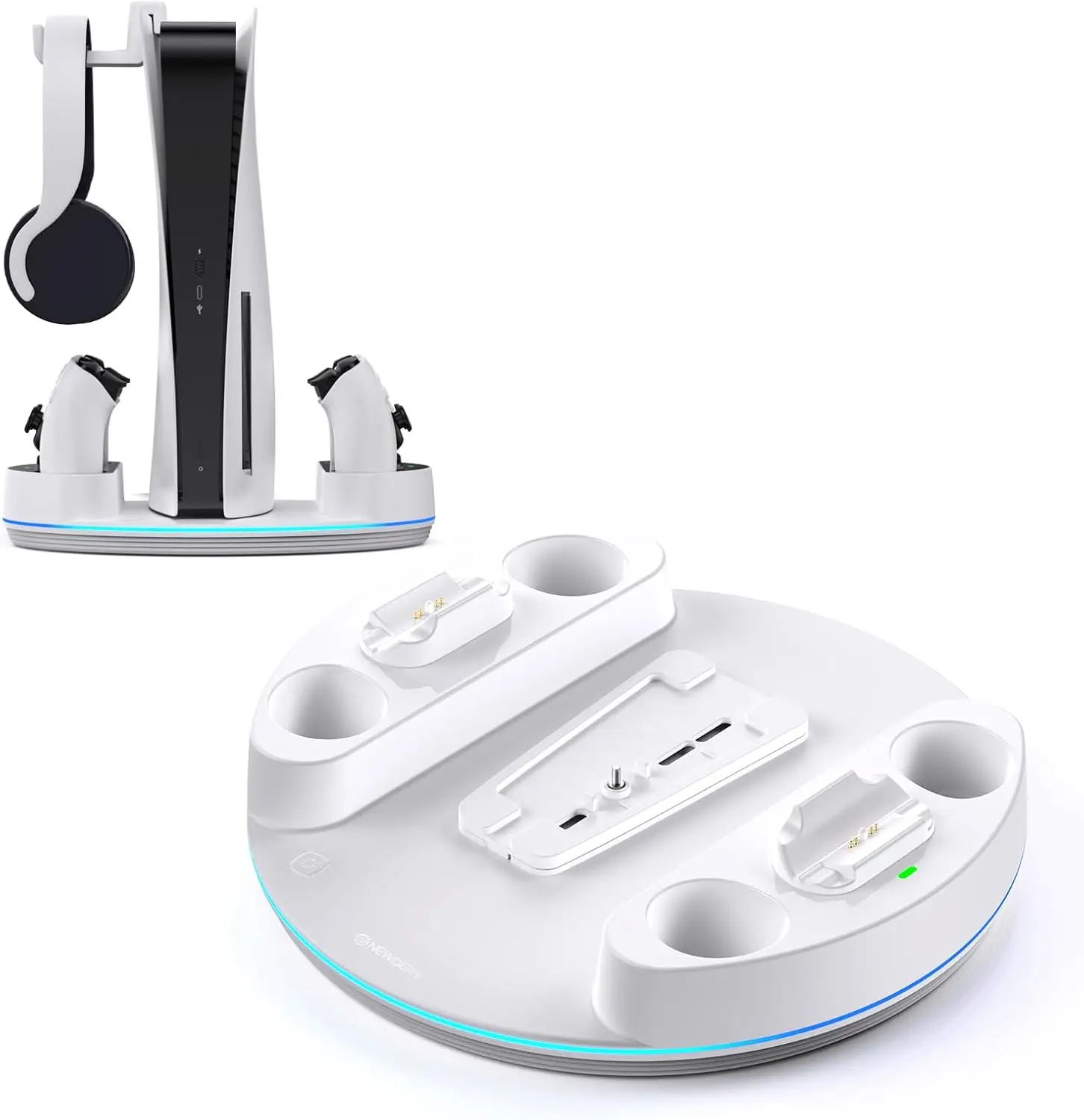 

Подставка NEWDERY для консолей PlayStation 5/Slim/Pro с двойной зарядной станцией для контроллеров PlayStation 5