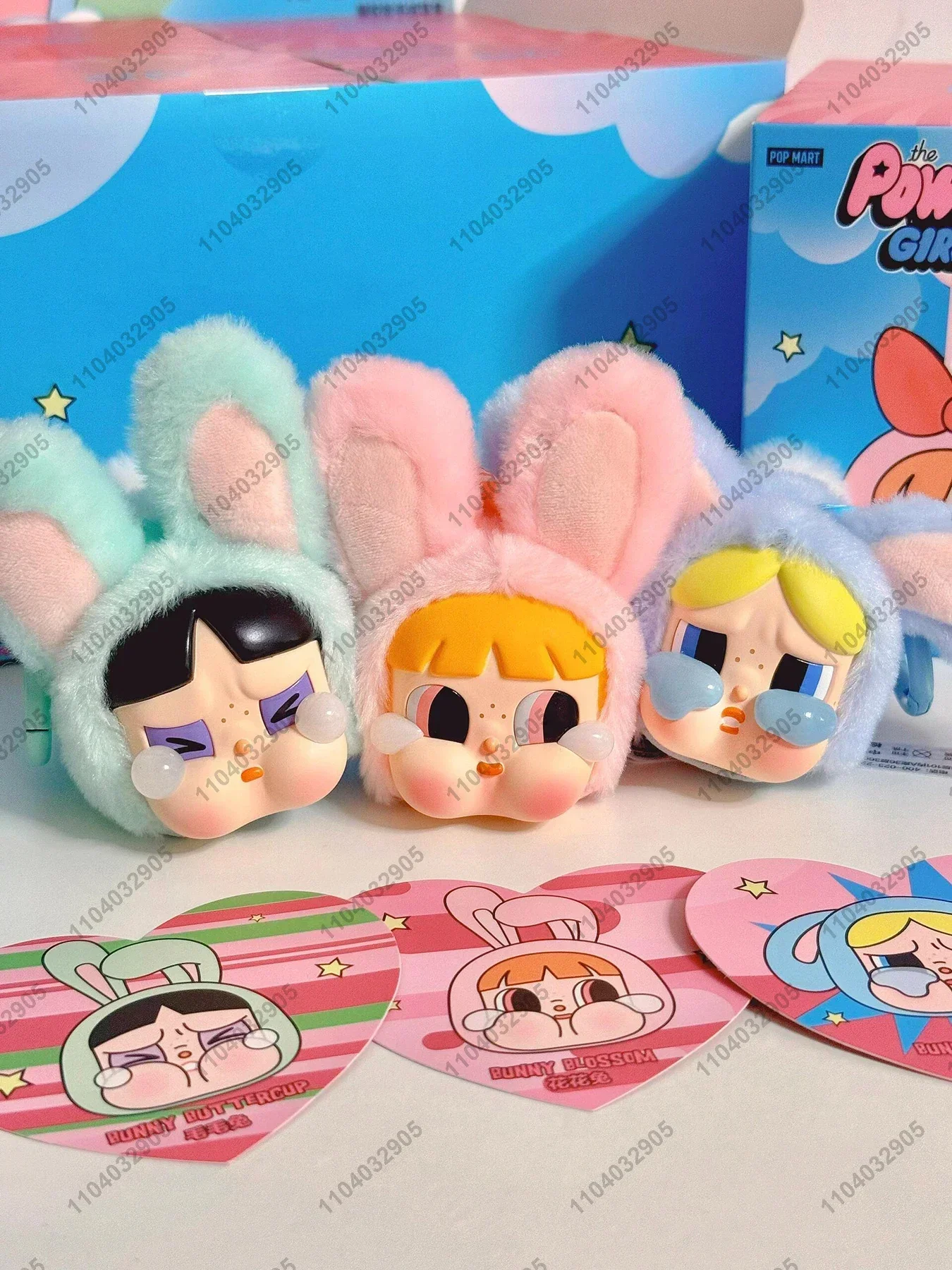 New Genuine CRYBABY X PPG Powerpuff Girls Vinyl Face Plush Doll Box Toy Cartoon Kawaii Action Figure Bag Charm Bag Pendant Gift