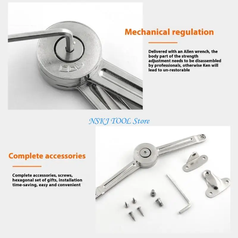 L8RC Pack Of 2 Zinc Alloy Soft Close Hinges for Toy Box Chest Storage Box Adjustable Tension Safe Gentle Lid Closures