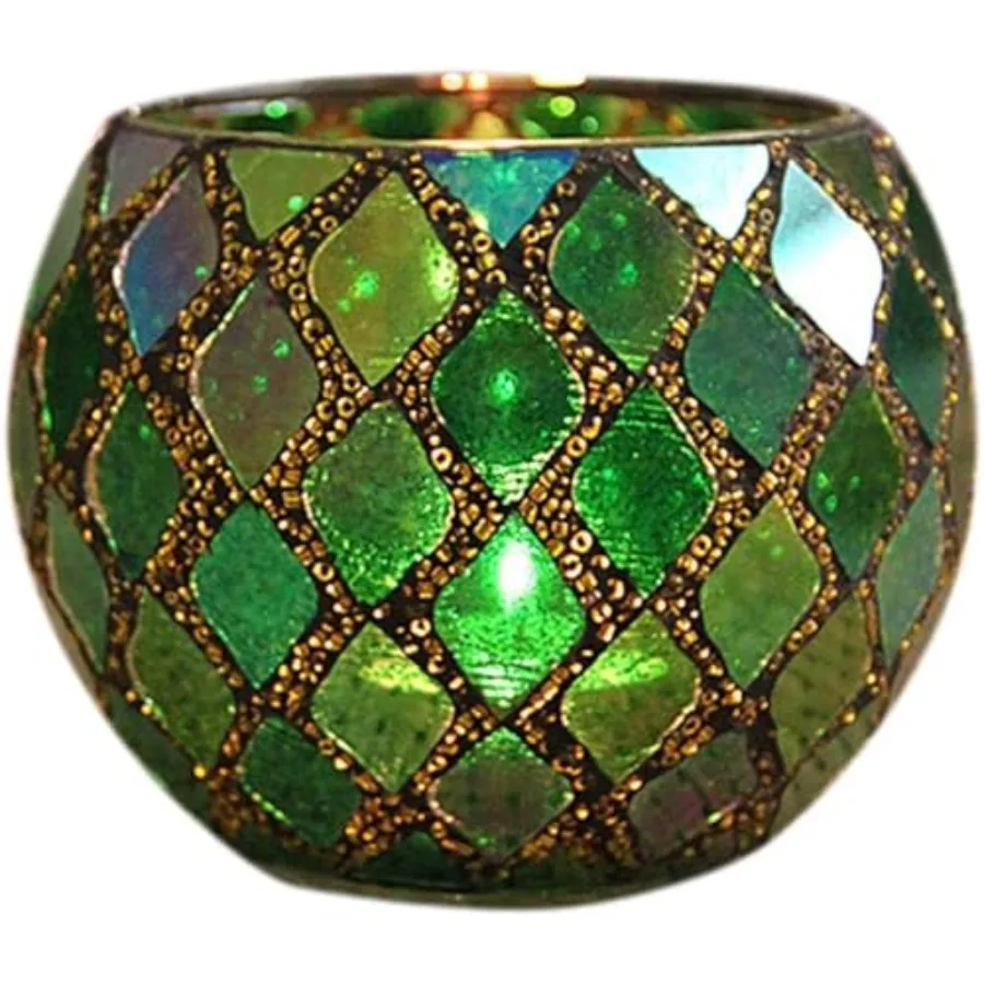 Votive Cndle Holder Te Lights Glss Cndle Holders, Mosaic Tealight Candle Holder, Candle Jar Cup for Wedding Centerpiece Party T