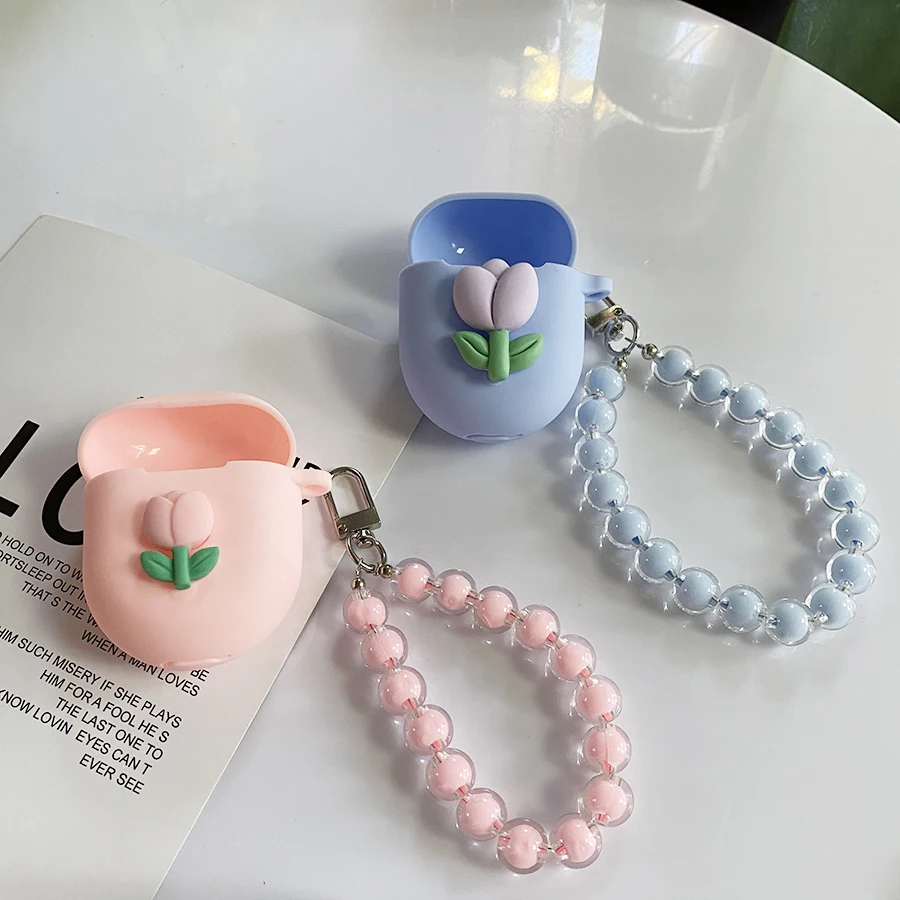 لطيف الحال بالنسبة ل شاومي Redmi براعم 4 حالة الزنبق/ديزي زهرة سماعة غطاء سيليكون buds4 الحال مع الحبل المفاتيح