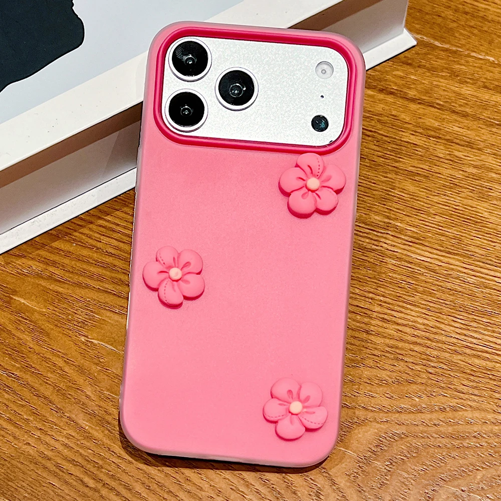 Colorful 2 IN 1 Cute Dopamine Flower Phone Case For iPhone 17 Pro Max 16 15 14 13 12 11 Pro Max 16E 17Air X XS XR 7 8 Plus Cover view 3