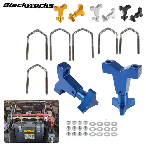 Imagen 1 del producto Soporte Universal de elevación alta, 2 uds., 1 ""-2, 5"" para tubo frontal, soporte de montaje de tubo Jack ajustable para Jeep Wrangler JK TJ, portaequipajes frontal