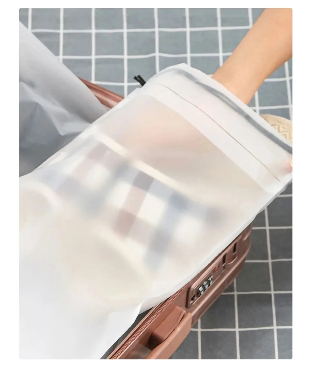 10/20pcs Drawstring Bags Transparent Frosted Clothes Packaging Storage Travel Pocket Shoes Organizer Waterproof Pouches