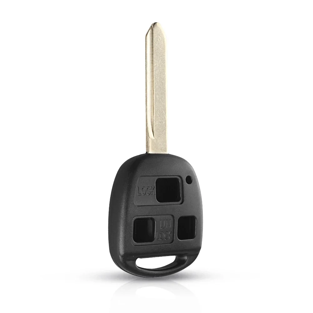 KEYYOU-carcasa de llave remota con almohadilla para Toyota, Camry, Rav4, Corolla, Prado, Yaris, Tarago, Cruiser Land, 2 botones, TOY41, TOY43,