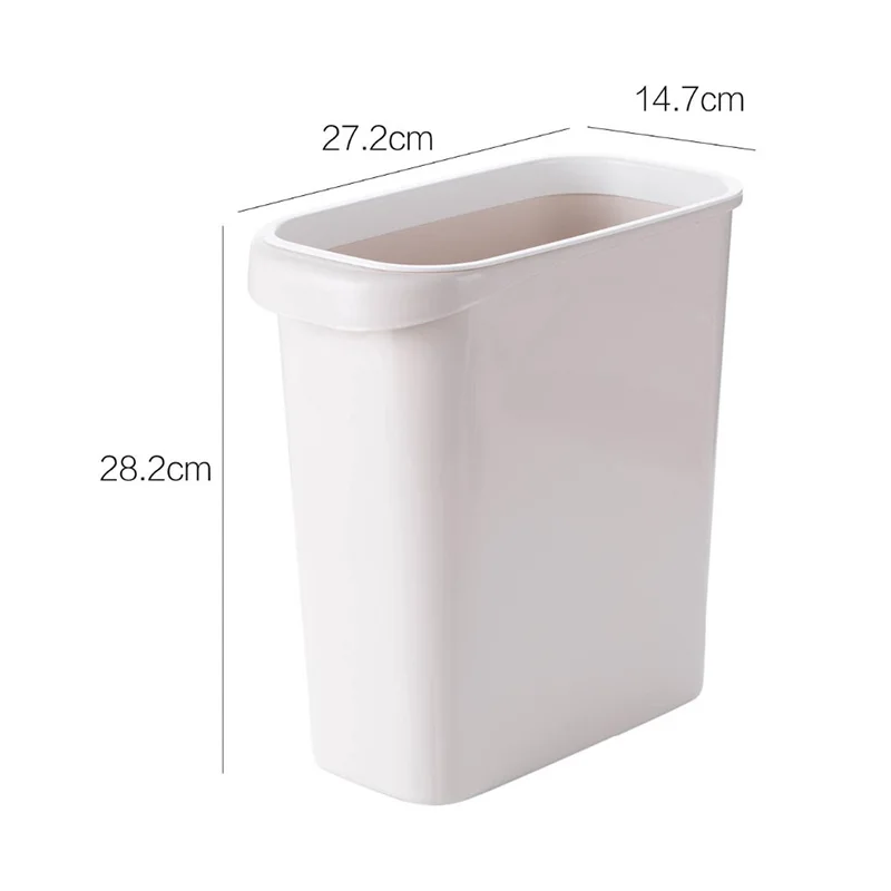 Bathroom Kitchen Trash Can Bedside Narrow Seam Waste Bin Space Saving Dustbin Garbage Bucket Plastic Recycling Bin Waste Basket