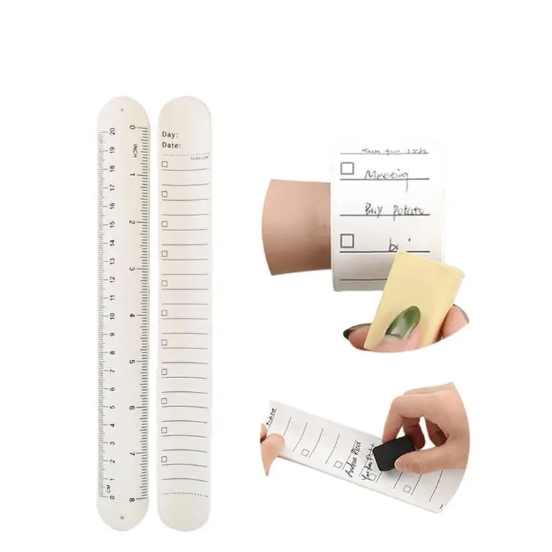 6PCS Reminder Bracelet Reusable Wearable Wrist Notepad As Shown Silica Gel Erasable Wristband For Nurses Memo