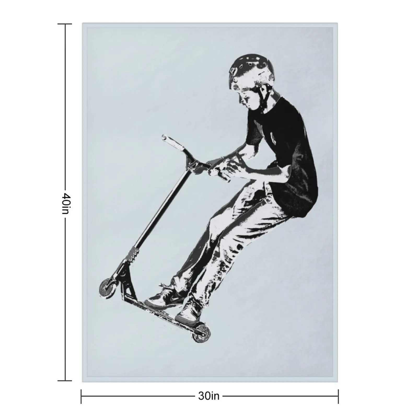 Mid-Air Turn - Stunt Scooter Move Throw Blanket Tourist Decoratives Luxury St Thermal Blankets