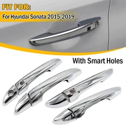 For Hyundai Sonata 2015 2016 2017 2018 2019 Car Sticker Chrome Silver Exterior Door Handle Moulding Cover Trim Decor Accessories