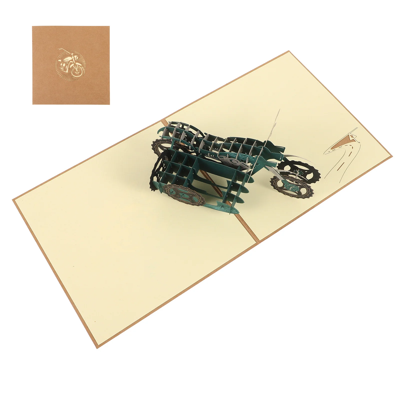 

3D Motorcycle Greeting Card Handcrafted Pop Up Design for Birthday Father's Day Celebration Unique Gift Idea for Men Collectors