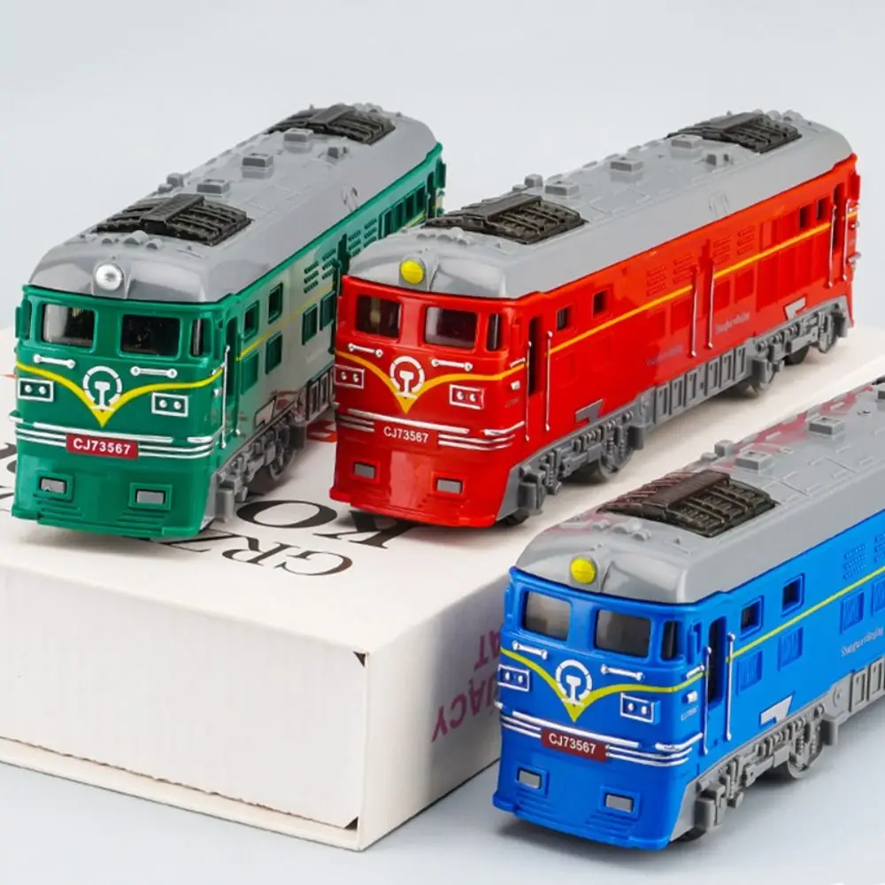 Simulation Scale Inertial Train Model Educational Pull Back Rail Vehicle Toy Miniature Plastic Train Car Toys Boys and Girls