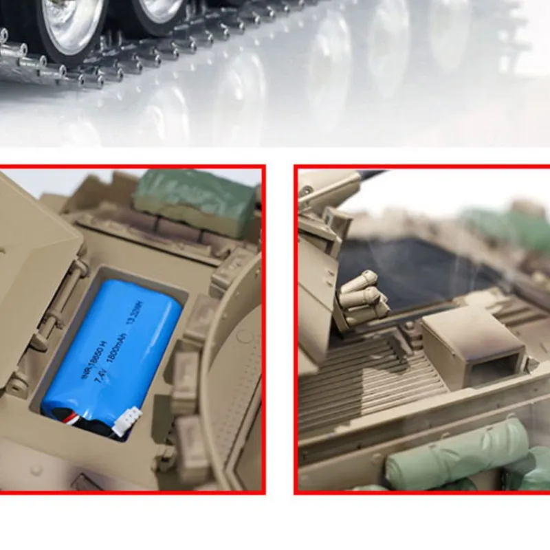 

TD 1/16 Military RC Tank M2A2 Bradley Metal Tracks Road Wheel Radio Control Finished RTR Combat Vehicles Cars Light Sound Model