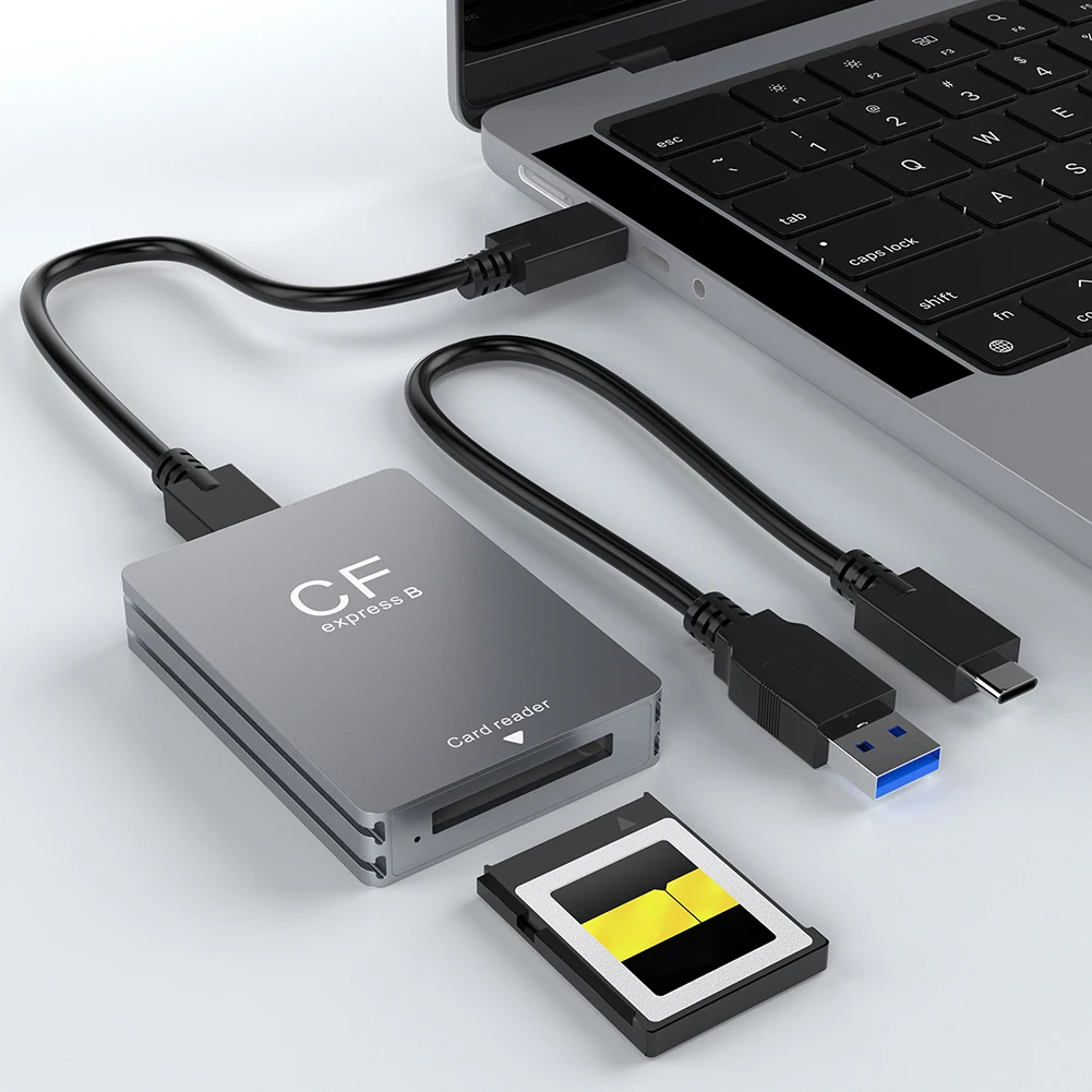 

CFexpress Type B Card Reader USB 3.2 10Gbps CFexpress Reader with USB C To USB C/A Cable Support Android/Windows/ OS