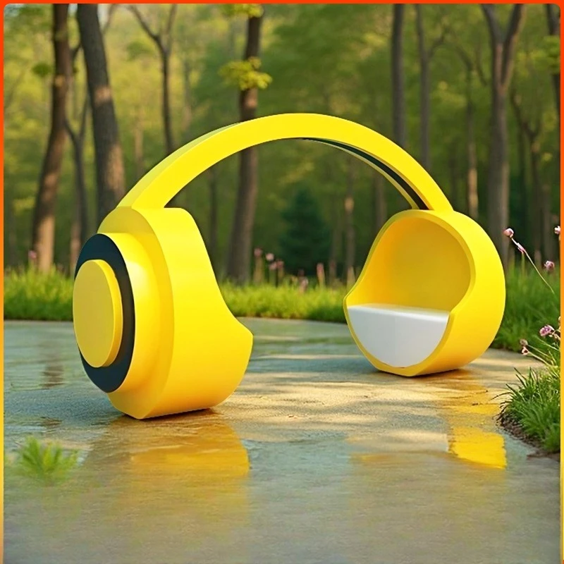 FRP earphones, seats, shopping malls, Meichen creative modeling, large seats, outdoor landscape, sitting area, waiting chairs