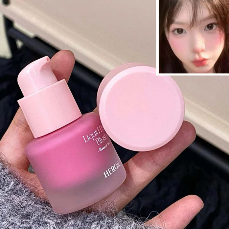 HERORANGE Liquid Blush Cheek Waterproof Lasting Brightening Natural Matte Rouge Contouring Low Saturated Blusher Korean Makeup view 5