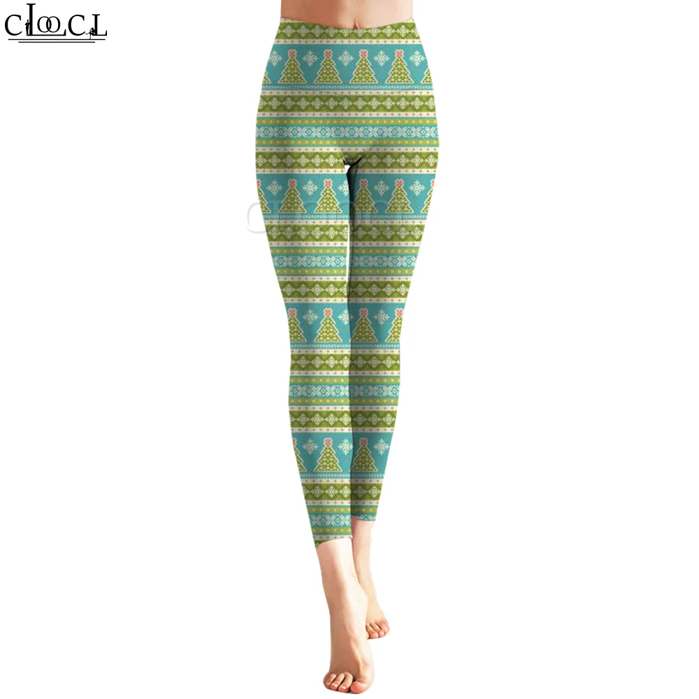 CLOOCL Leggings da donna Pantaloni attillati stile bohemien Fiocco di neve Stampa grafica geometrica Pantalones Ajustados Leggings fitness