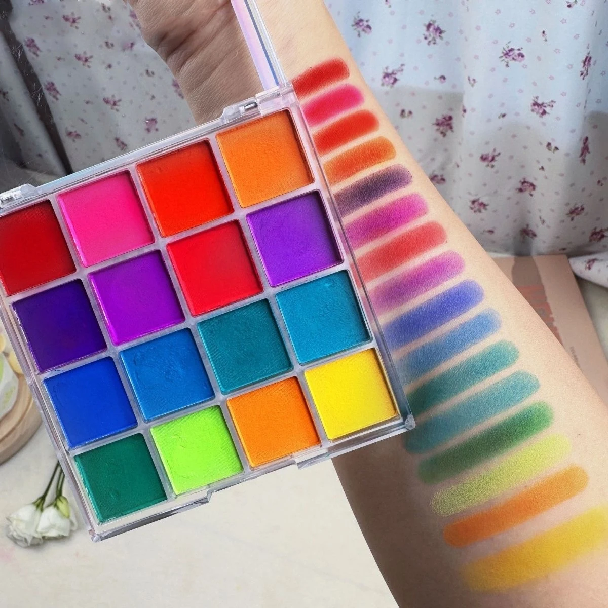 9/16 لون التدرج لوحة ماجيك مرآة مسحوق مجموعة معكرون لامع النيون كروم مسحوق DIYEye الظل ماكياج مسمار فرك الغبار و *