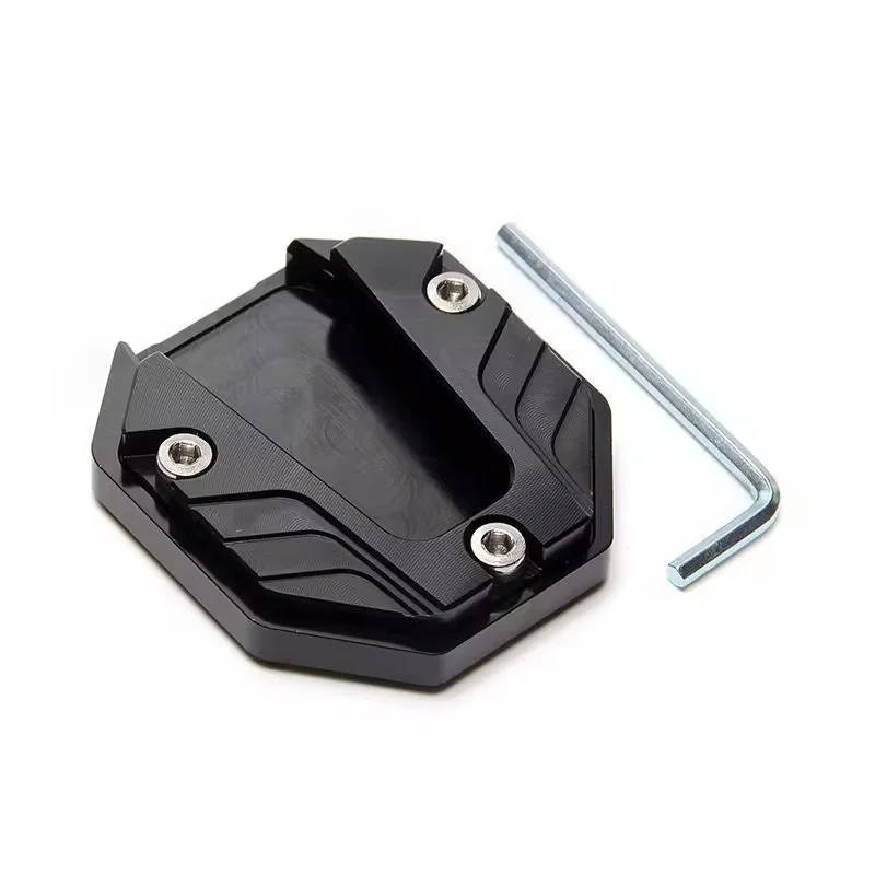 1 Stück Universeller Motorrad-Seitenständer mit Rutschfester Vergrößerungsplatte, Fußstützen-Erweiterung aus Aluminiumlegierung, Modifiziertes Zubehör