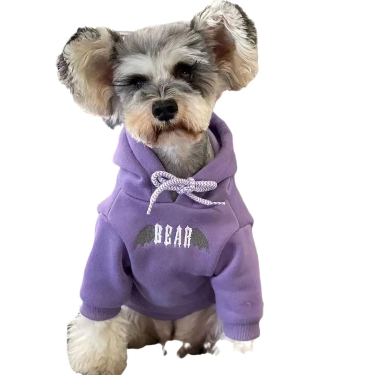 Dog Hooded Cat Winter Clothes Pet Fleece Hoodie Hooded Horn Thickened Compared To Bear Schnauzer Clothes Puppy Clothes