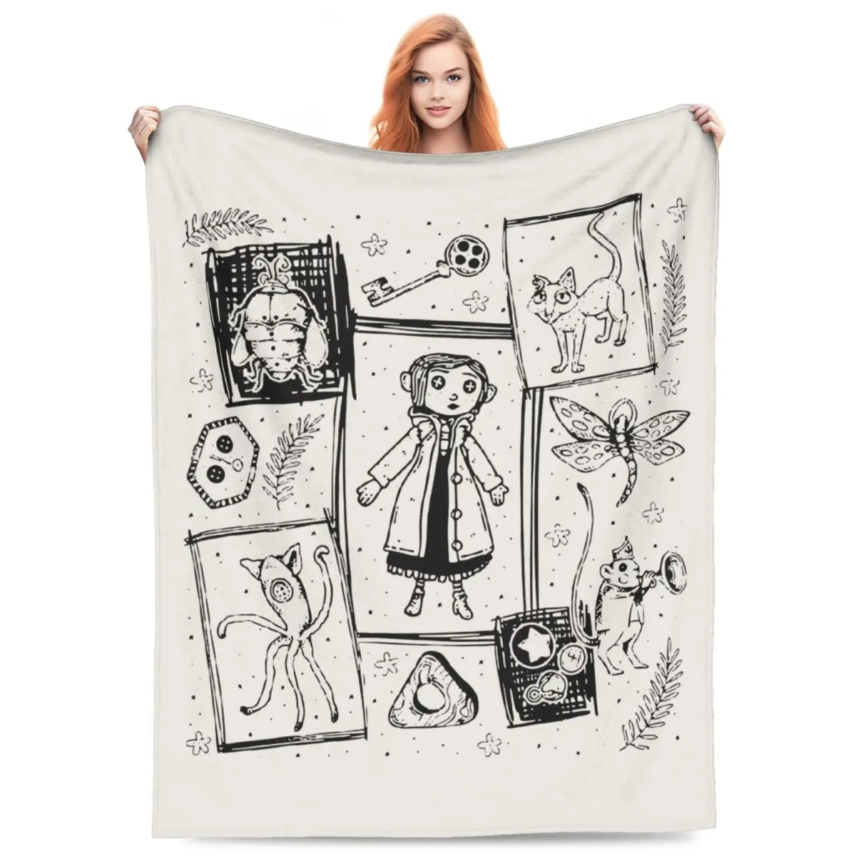 Christmas Gift For Friend Coraline Dreaming Movie Merchandise Blanket Amazing Micro Flannel Blanket Throw