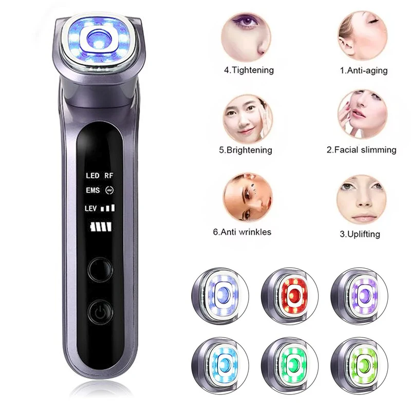 

Face Beauty Vibration Lifting RF Electric Muscle Stimulation Radio Frequency LED Photon Skin Rejuvenation Tighten Brighten Firm