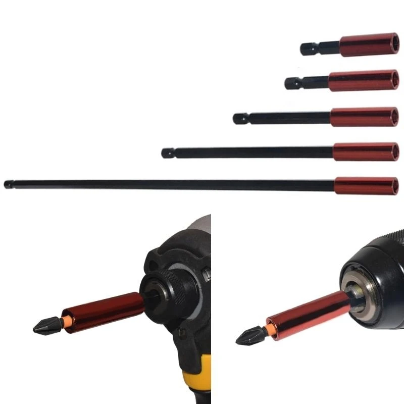

L1EE 1/4 Inch Hex Shank Quick Release Electric Drill Magnetic Screwdriver Bit Adjustable Extension Holder Bar