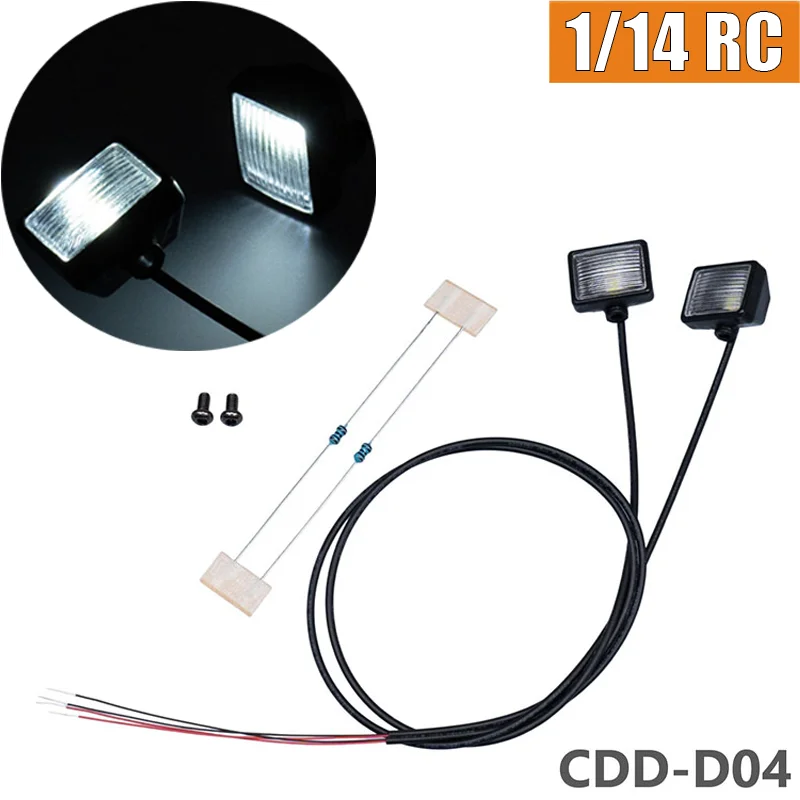 JUWUBA LED 3V Simulation Spotlight for 1/14 Tamiya RC Truck for SCANIA 770S R620 for VOLVO Arocs MAN TGX Car Accessories CDD-D04
