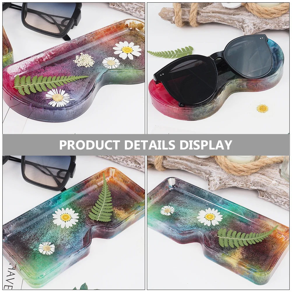 2 قطعة علبة النظارات قوالب السيليكون مجموعة DIY بها بنفسك صب الايبوكسي قالب حامل صينية دائم لتزيين مأدبة المنزل