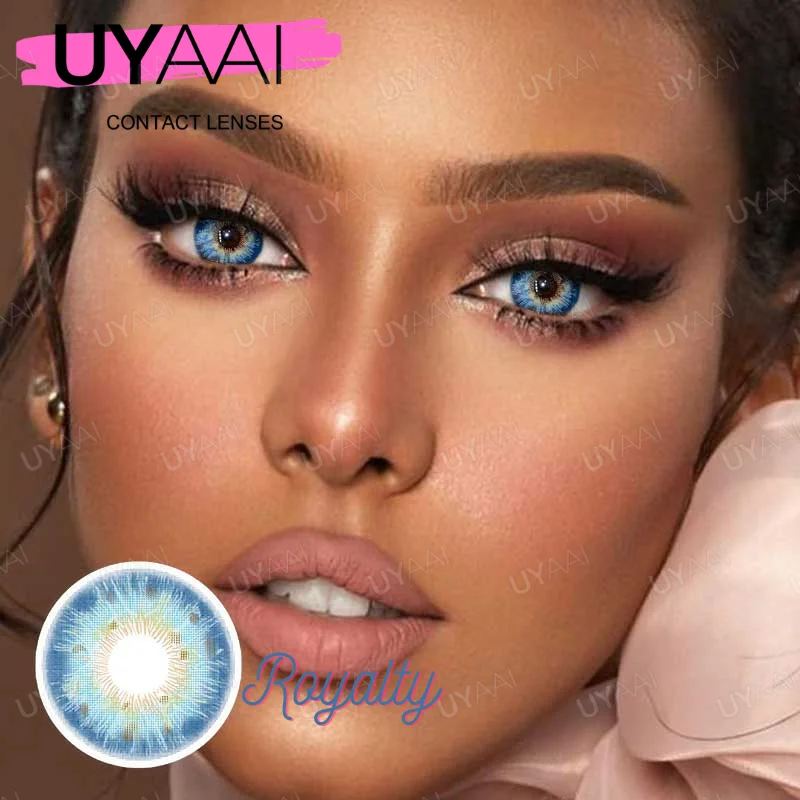 UYAAI Natural Eye Colored Contacts Lens Blue Green Brown Blue Soft Beauty Makeup Big Pupils Color Contact Lenses