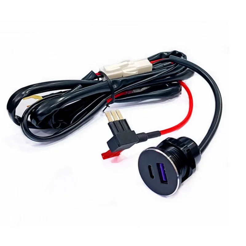 Mini-Auto-USB-Ladegerät-Steckdose, wasserdichte Ladegerät-Buchse, Feuerzeug PD Typ C und QC3.0 USB-Anschluss, USB-Buchse, Sicherungskasten für Auto, 12 V