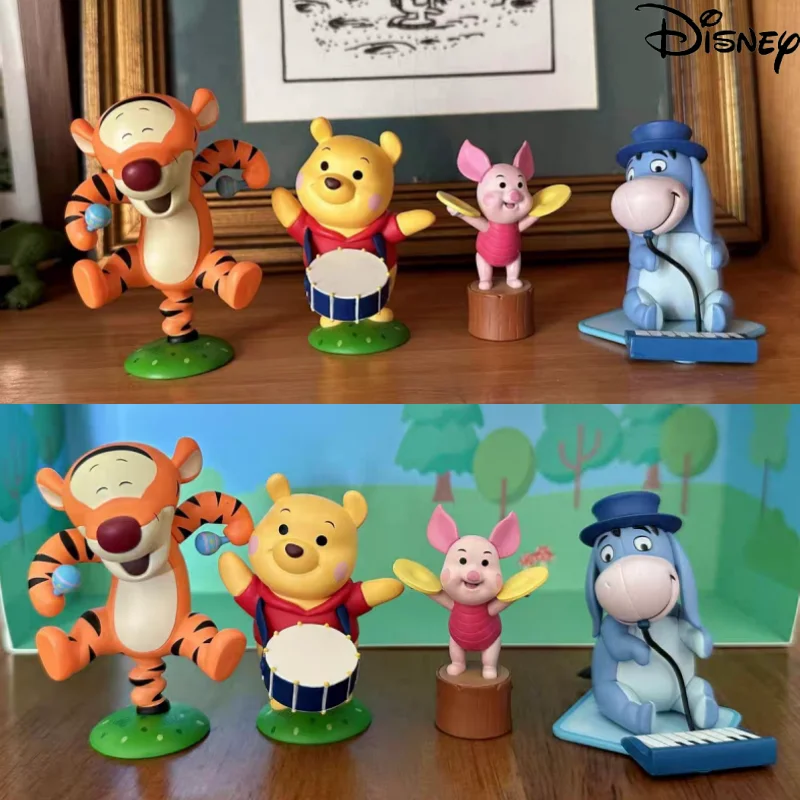 Disney Cartoon Figure Pooh Bear Tigger Eeyore Piglet Winnie The Pooh Model Collection Decoration Toys Christmas Birthday Gifts