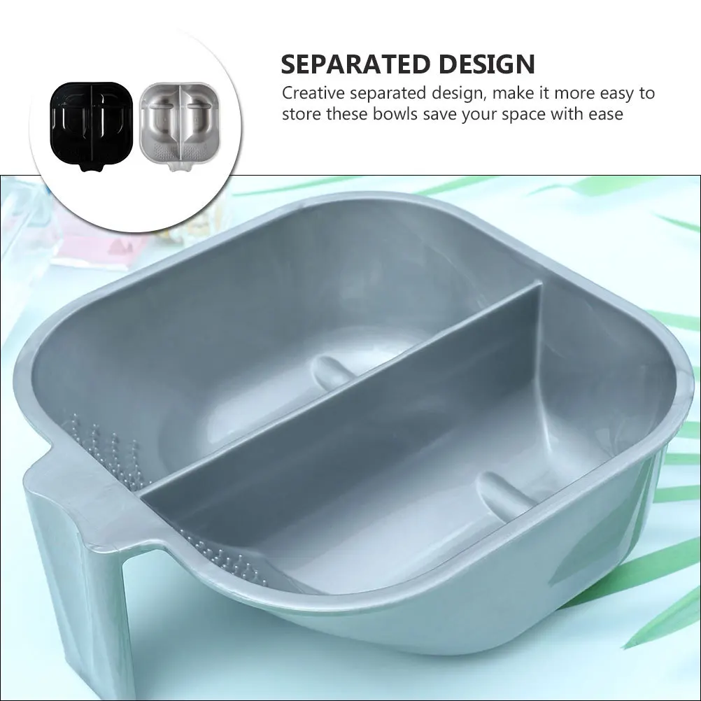 

2 Pcs Convenient Handle Hair Coloring Bowl Mixing Dye Salon Bowls for Hairstylist Home Use Double