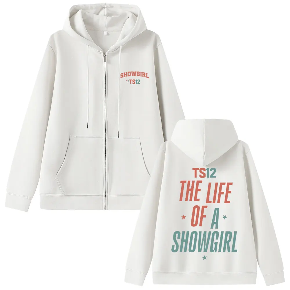 

The Life of A Showgirl Album 2025 Merch Zipper Hoodie Men Women Fashion Pop Music Streetwear Unisex Vintage Casual Zip Up Jacket