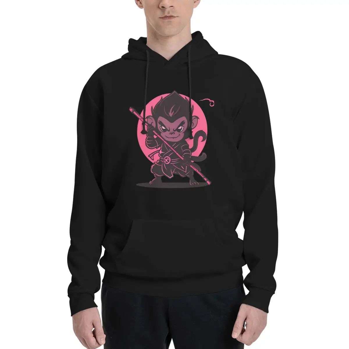 

Black Myth Wukong New Game Hoodie For Men Women Monkey Pullover Long Sleeve Sweatshirt Drawstring Hooded Shirt with Kanga Pocket