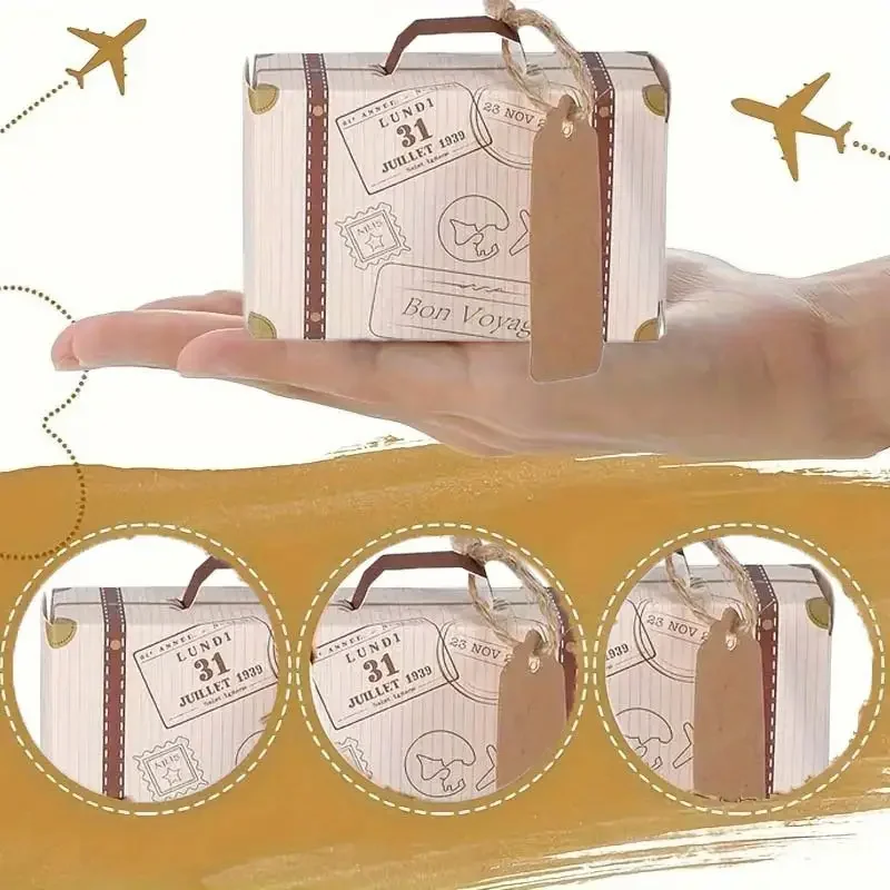 Mini Suitcase Candy Box for Birthday Party Wedding Travel Theme Party All Kinds of Holiday Events Comes with Label and String