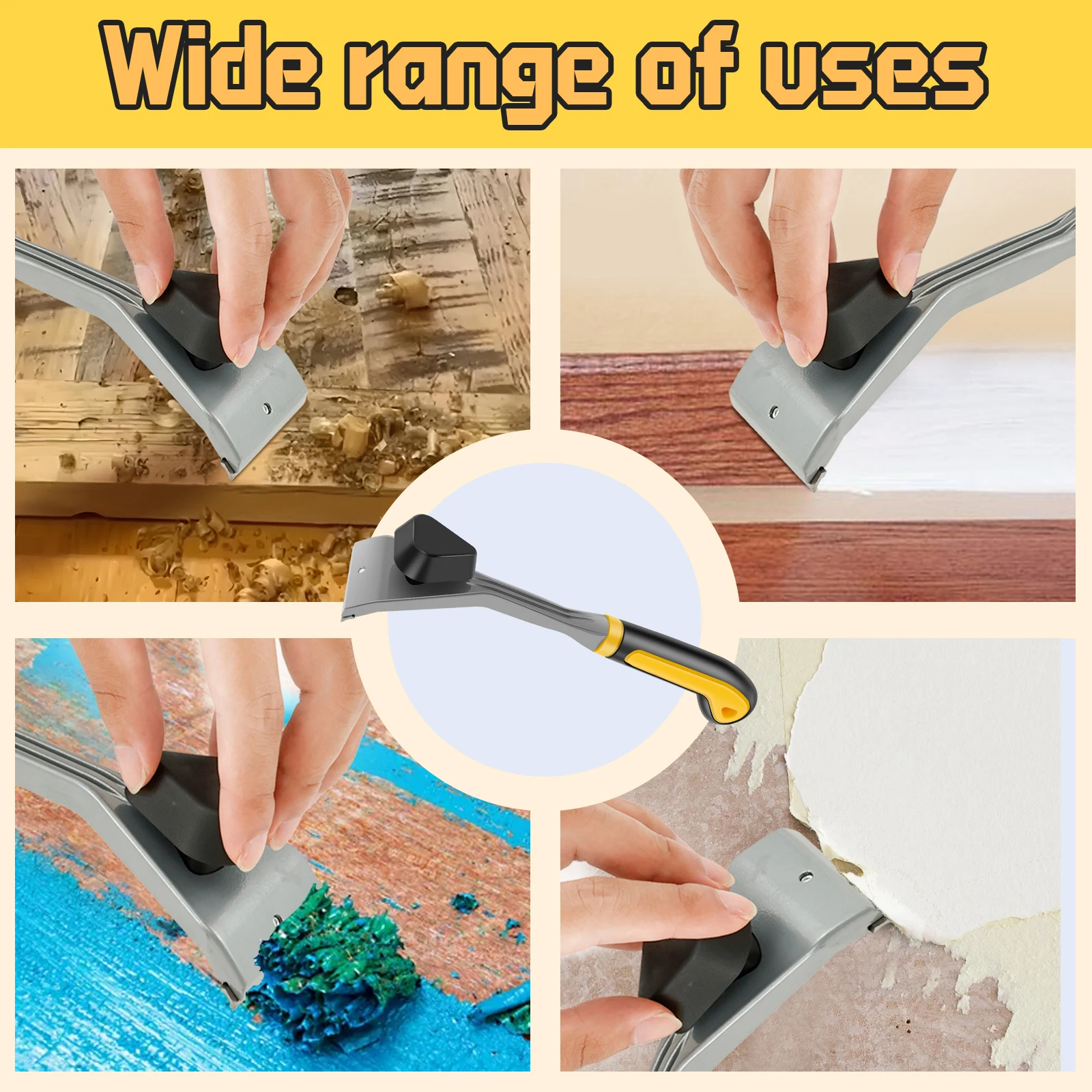 Carbide Scraper Ergonomic Scraper Tool Anti-Slip Carbide Scraper with Plastic Handle Reusable Paint Scraper Tool Multi-Surface