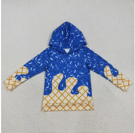 

Baby Boy shirt Children Sibling Orange Ice Cream Drip Toddler Long Sleeves Hoodie Sportswear Shirt Kid Clothes Tops