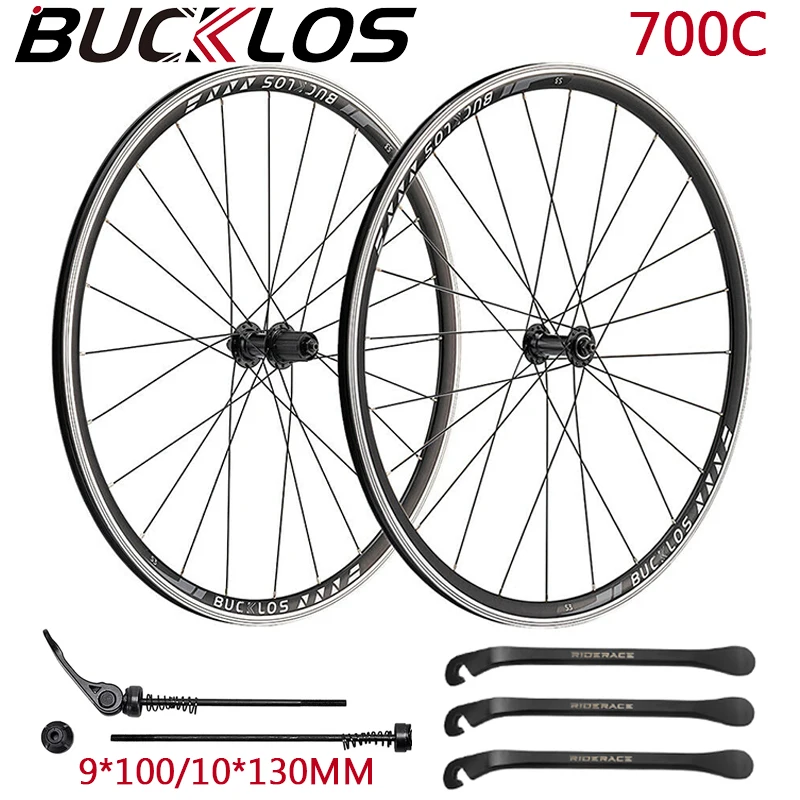 BUCKLOS 700C Bicycle Wheels 8/9/10S Road Bike Wheelset 700C*25C Road Bicycle Wheelset Bike Wheel Rim 9*100mm 10*130mm