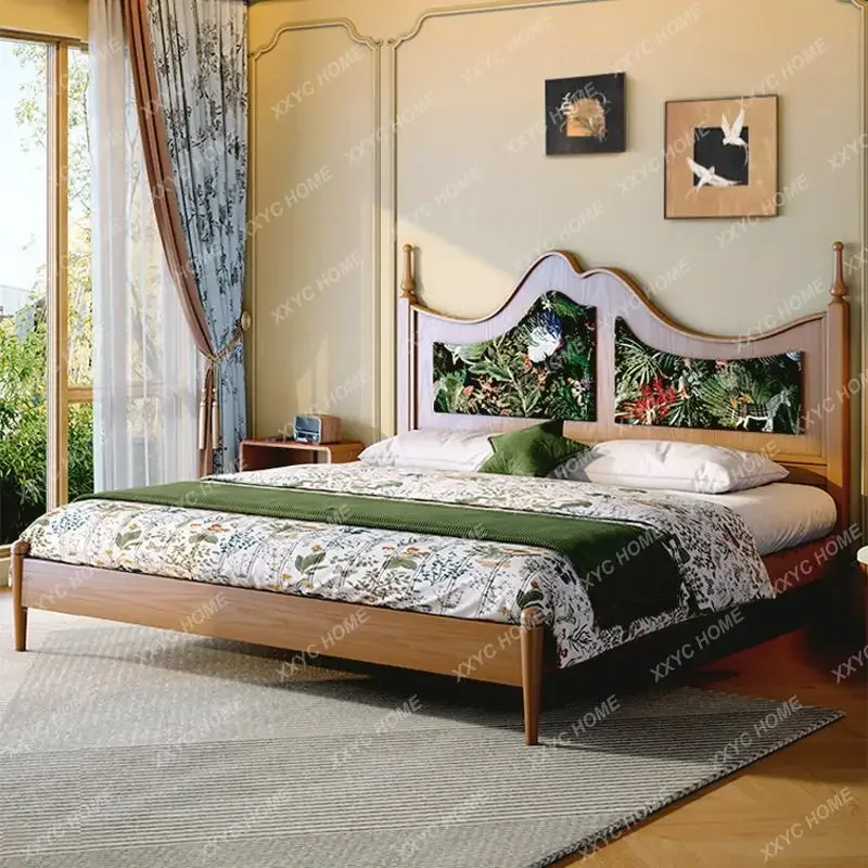 NN vintage solid wood bed, medieval princess , double bed, 1.5 meters, 1.8 meters, wedding  upholstered bed, availabl