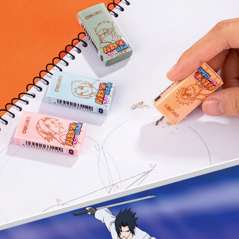 Anime Figure Naruto Colorful Eraser Sassafras Random 1Pc Office Student Creative Cartoon Wipe Clean Without Leaving Marks Eraser