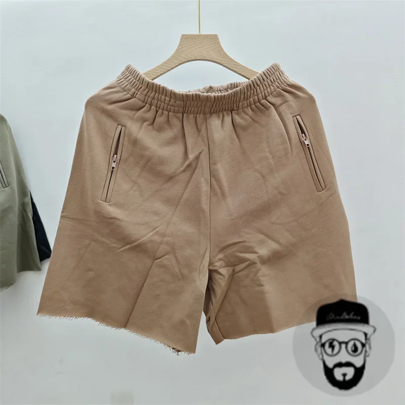 pure cotton men's shorts, solid color Kanye loose fit Jogger Gym sports shorts