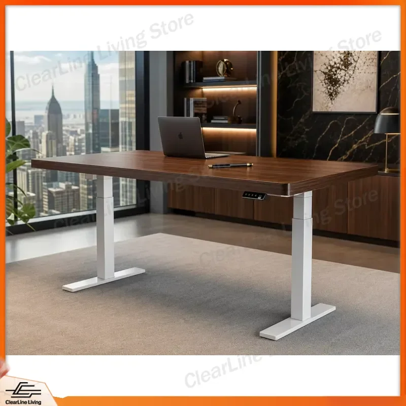 Top-rated Sturdy Steel Frame Sit-Stand Desk with Adjustable Height for Workplace