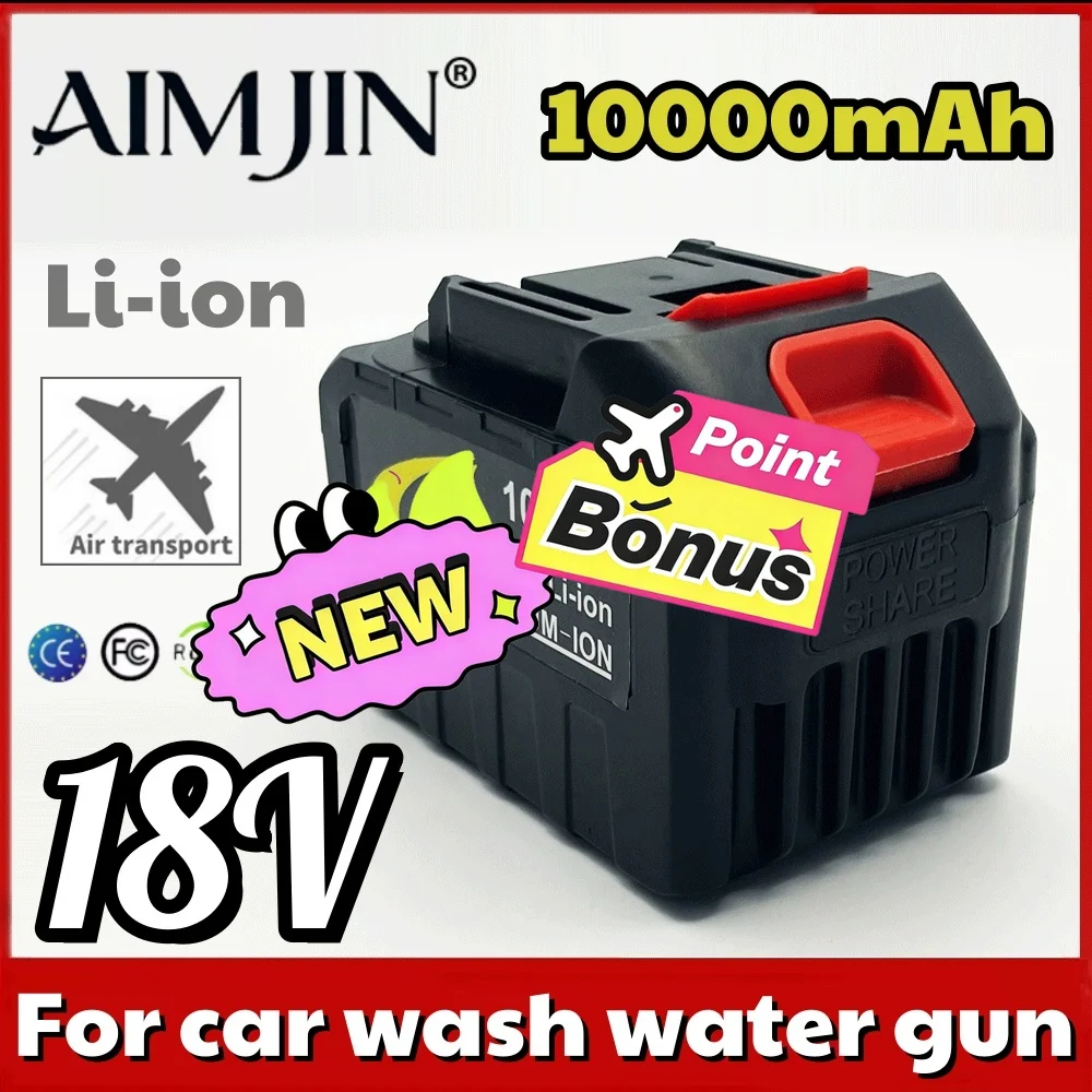 🚧18V 10Ah/10000mAh Replacement Li-Ion Battery for Car Washer High Pressure Water Gun Car Wash Spare Part