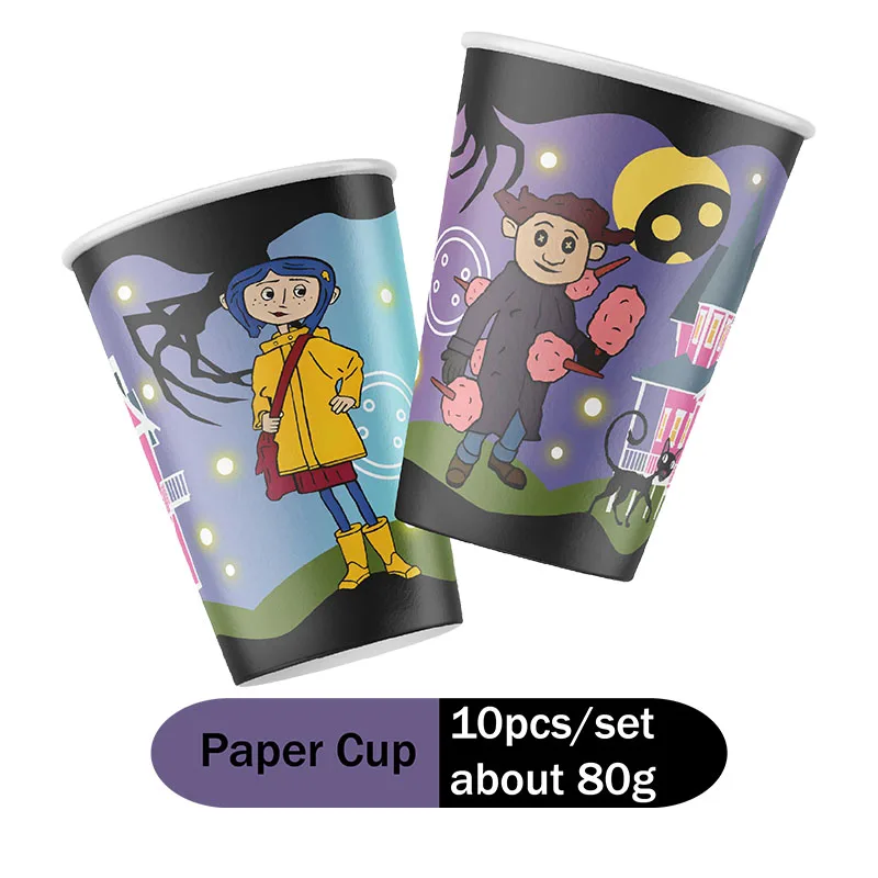 Coraline & The Secret Door Thema Feestdecoratie Horror Series Geschenkdoos Servies Spiraal Doop Communie Halloween Benodigdheden