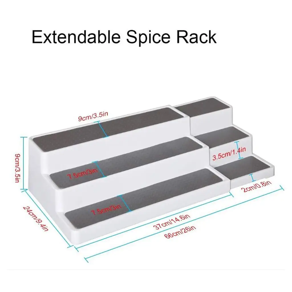 رف منظم للخزانة من البلاستيك الرمادي مكون من 3 طبقات قابل للتوسيع #6