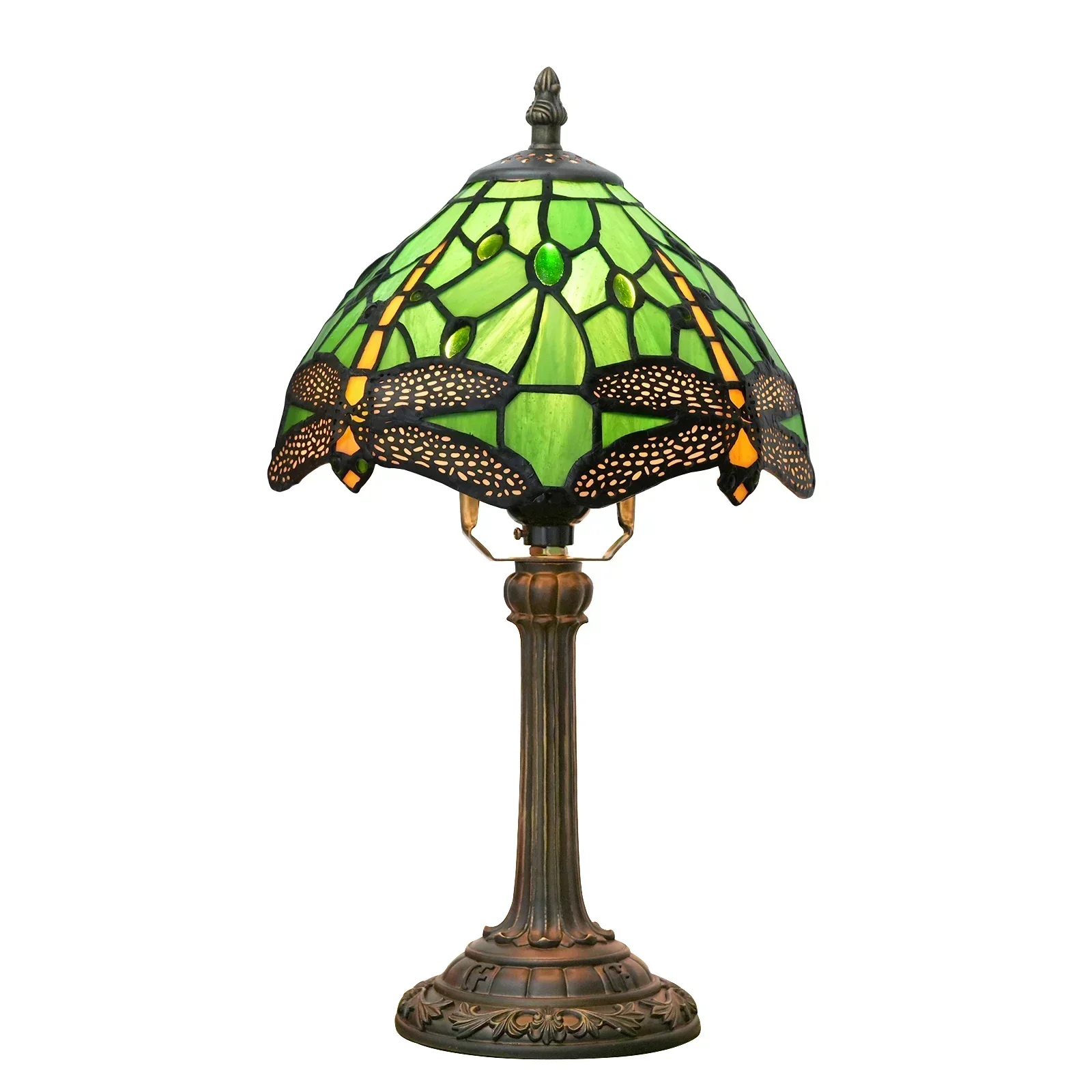 

8 Inches 20cm Dragonfly Stained Glass Shade Bedside Lamp Tiffany Table Lamp Desk Lamp Lamparas De Mesa Para El Dormitorio