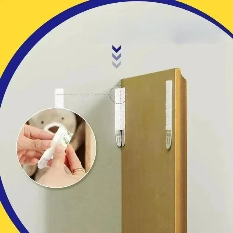 12 Pairs DIY Maigics Frame Stick Hooks Damage Free Picture&Frame Handling Strips Tape For Home Picture Photo Display Wall Decor