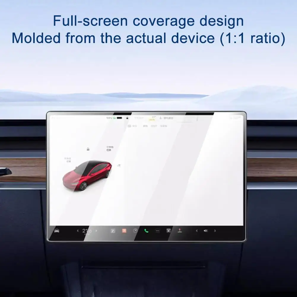Für Tesla Model Y Juniper YL 2026 16-Zoll HD Hartglasfolie Staubfreier Touchscreen-Schutz & Installationswerkzeug – Detail 5
