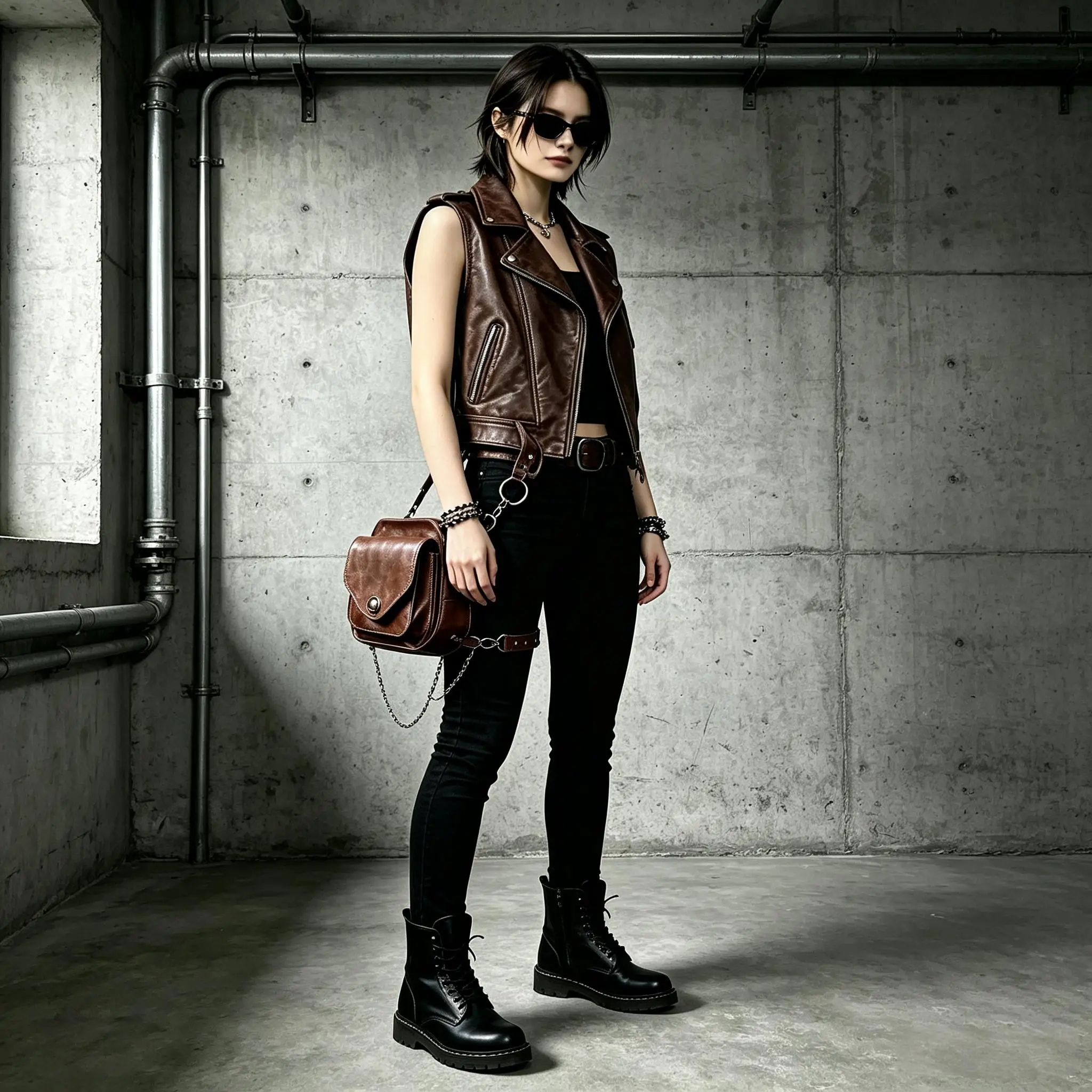 Retro-Ästhetische PU-Quadrattasche, Damen-Crossbody-Bauchtasche, Motorrad-Stil Oberschenkeltasche, Mittelalterliches Ritter-Accessoire für Partys – Detail 4